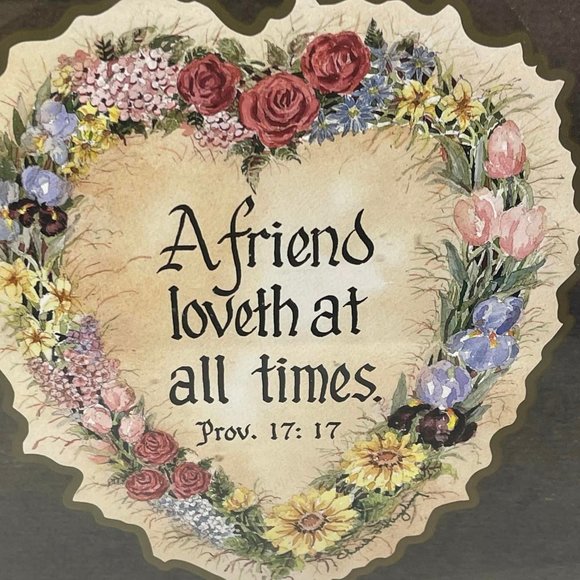 Home Interior s and Gifts Wall Art A Friend Loveth At All Times proverbs 17:17 . - Picture 3 of 4